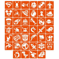 Набір трафаретів для біо-тату "Для хлопчиків" for_boys_simple 6 х 6 см 40 шт (for_boys_simple)