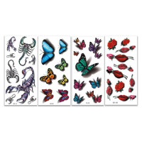 Набір тимчасових тату "3D №2" 3d-set-02, 19 х 9 см 4 шт (3d-set-02)