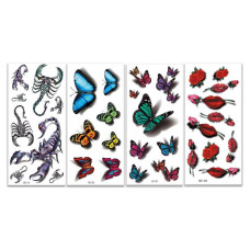 Набір тимчасових тату "3D №2" 3d-set-02, 19 х 9 см 4 шт (3d-set-02)