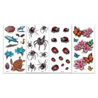 Набір тимчасових тату "3D №3" 3d-set-03, 19 х 9 см 4 шт (3d-set-03)