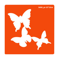 Трафарет для біо-тату Метелики b080_pr-15*15см, розмір 15х15см (b080_pr-15*15см)