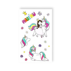 Набір тимчасових татуювань "Обійми з єдинорогом" EC-664 різнокольорове (EC-664)