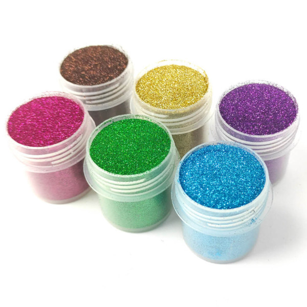 Набор глиттера для био-тату «№1 Большой» glitter-set-big-6x-2, 6 цветов по 12 мл(glitter-set-big-6x-2)
