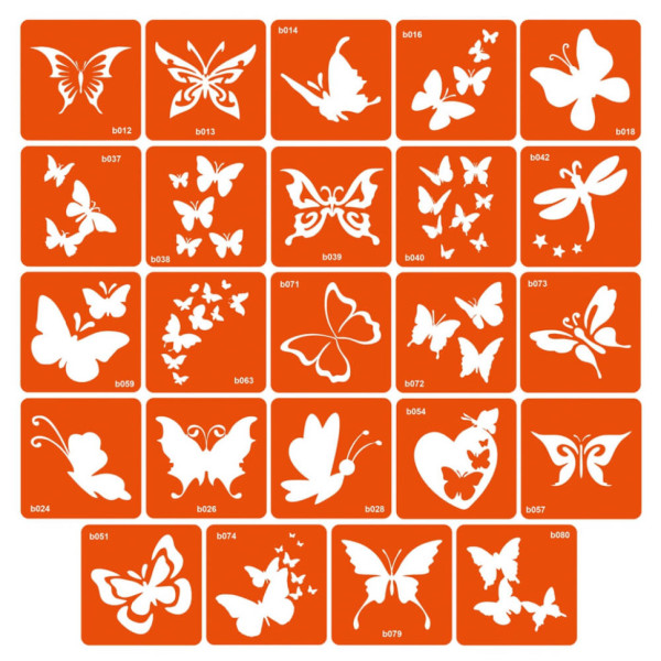 Набір трафаретів для біо-тату «B - метелики» b-simple_24_1 (b-simple_24_1)