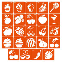 Набір трафаретів для біо-тату «E - їжа» e-simple_24_1            (e-simple_24_1)