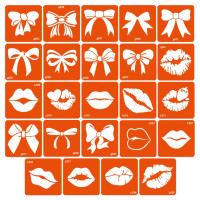 Набір трафаретів для біо-тату «G+L - губки і бантики» g-L-simple_24_1 (g-L-simple_24_1)