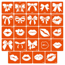 Набір трафаретів для біо-тату «G+L - губки і бантики» g-L-simple_24_1 (g-L-simple_24_1)