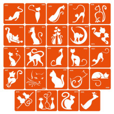 Набір трафаретів для біо-тату «K - котики» k-simple_24_1 (k-simple_24_1)