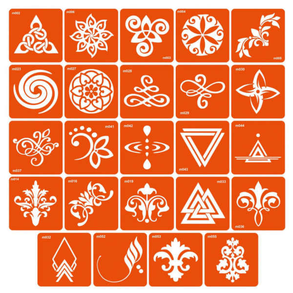Набір трафаретів для біо-тату «M - візерунки» m-simple_24_1 (m-simple_24_1)