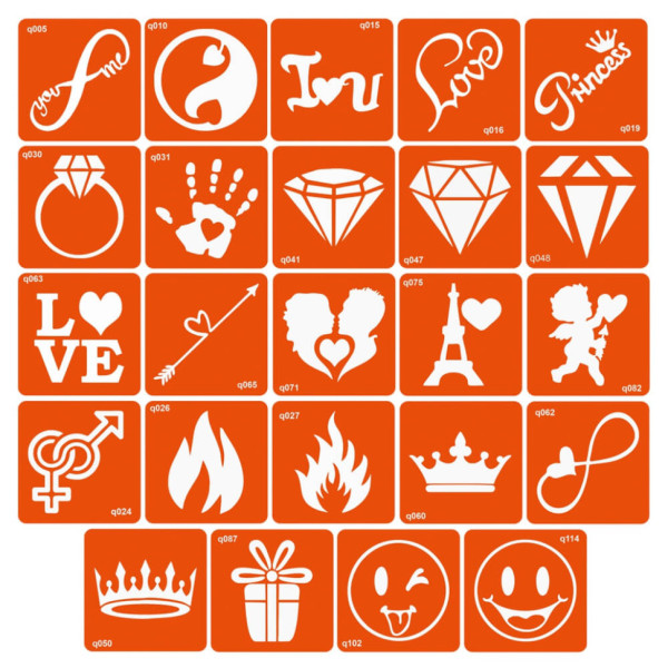 Набір трафаретів для біо-тату «Q - різне» q-simple_24_1 (q-simple_24_1)