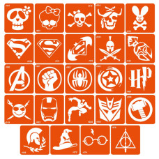 Набір трафаретів для біо-тату «R - пірати і герої» r-simple_24_1 (r-simple_24_1)