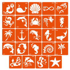 Набір трафаретів для біо-тату «S - море» s-simple_24_1 (s-simple_24_1)