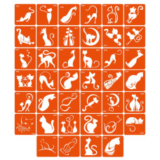 Набір трафаретів для біо-тату «K - котики» k-simple_40_1 (k-simple_40_1)