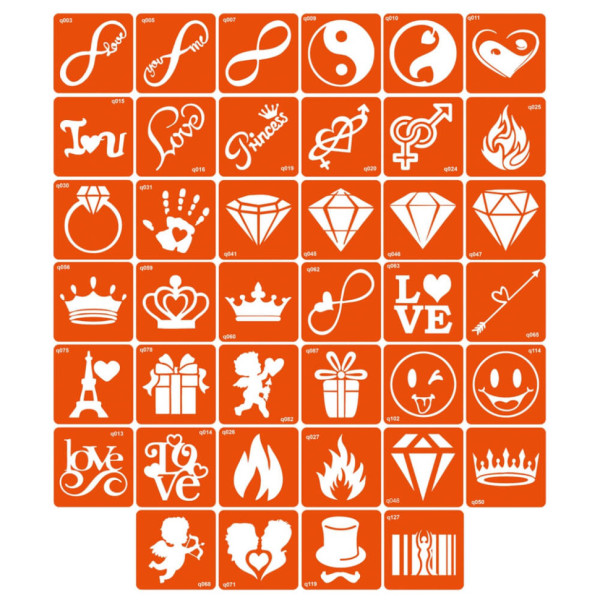 Набір трафаретів для біо-тату «Q - різне» q-simple_40_1 (q-simple_40_1)