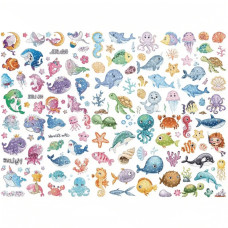 Набір дитячих блискучих тимчасових тату «Морські тварини» kids-tatto-see-set10 (kids-tatto-see-set10)