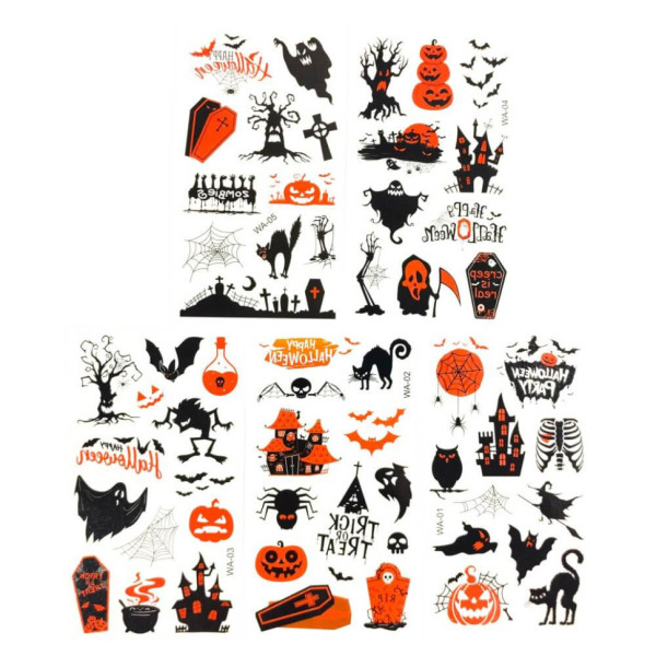 Набір дитячих тимчасових тату «Геловін №1» kids-tatto-halloween-set5-01 (kids-tatto-haween-set5-01)