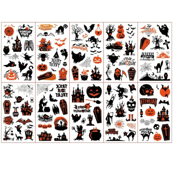 Набір дитячих тимчасових тату «Геловін» kids-tatto-halloween-set10 (kids-tatto-halloween-set1)