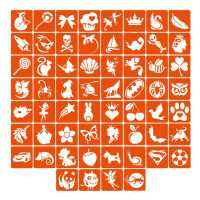 Набір трафаретів для біо-тату «Для дітей №1» kids_simple_1_4x4_60_1 (kids_simple_1_4x4_60_1)