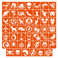 Набір трафаретів для біо-тату «Для хлопчиків №1» boys_simple_1_4x4_48_1 (boys_simple_1_4x4_48_1)