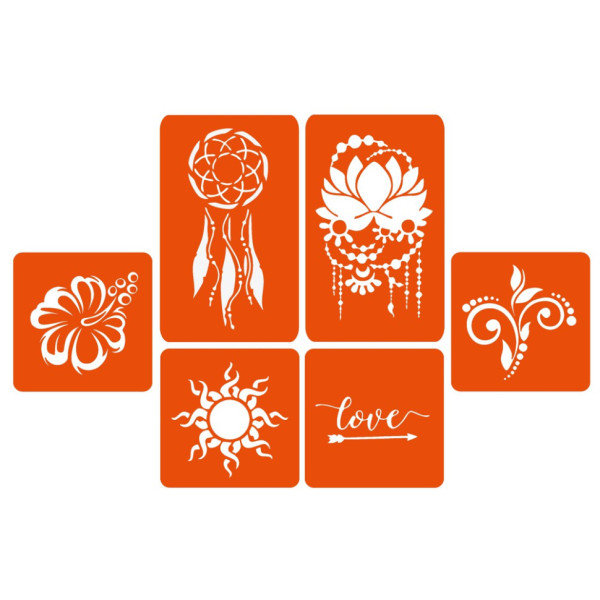 Набір хни з трафаретами для біо-тату №1 henna-set-01 (henna-set-01)