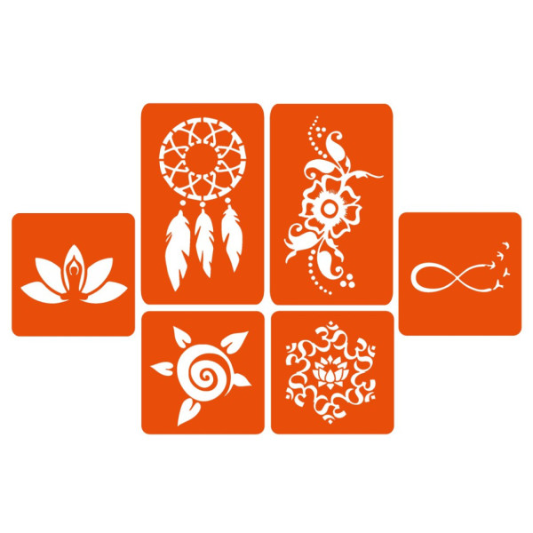 Набір хни з трафаретами для біо-тату №2 henna-set-02 (henna-set-02)