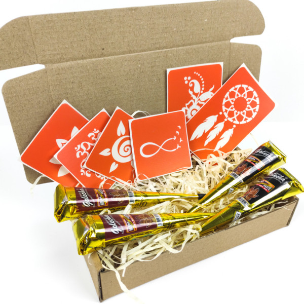 Набір хни з трафаретами для біо-тату №2 henna-set-02 (henna-set-02)