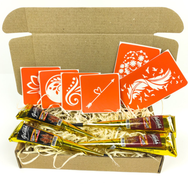 Набір хни з трафаретами для біо-тату №3 henna-set-03 (henna-set-03)