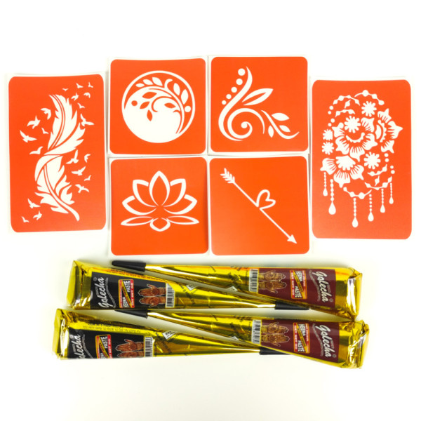 Набір хни з трафаретами для біо-тату №3 henna-set-03 (henna-set-03)