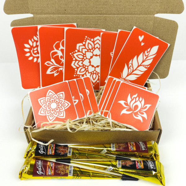 Набір хни з трафаретами для біо-тату №4 henna-set-04 (henna-set-04)