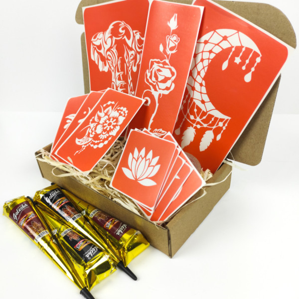 Набір хни з трафаретами для біо-тату №5 henna-set-05 (henna-set-05)