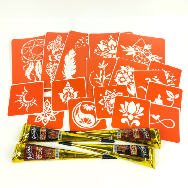 Набір хни з трафаретами для біо-тату №6 henna-set-06 (henna-set-06)