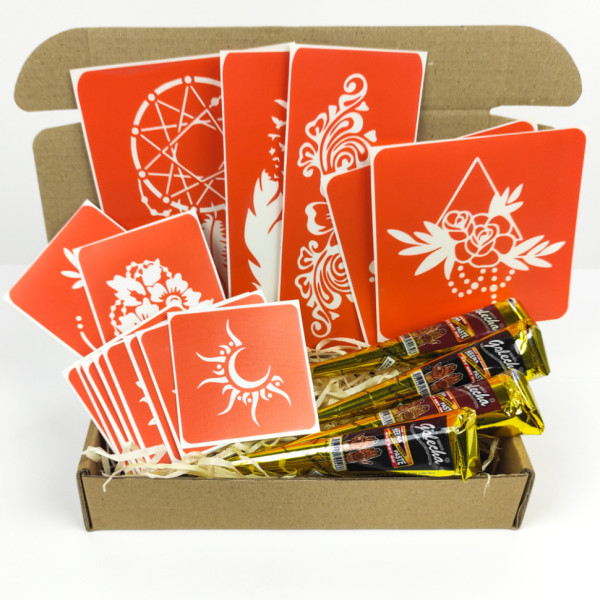 Набір хни з трафаретами для біо-тату №6 henna-set-06 (henna-set-06)