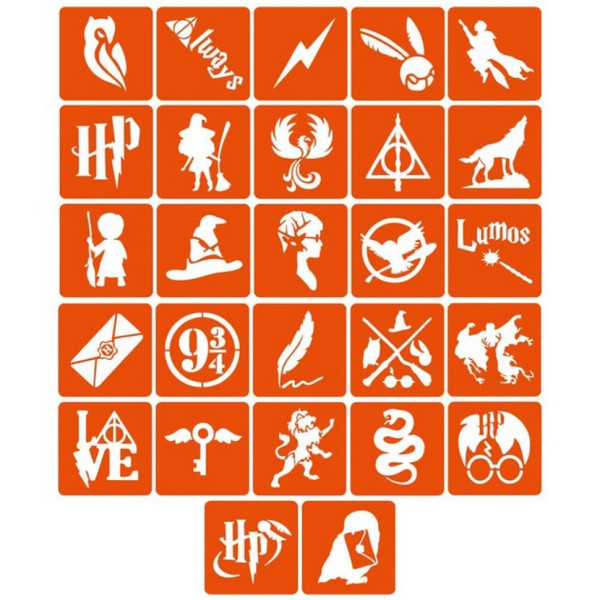 Набір трафаретів для біо-тату "Гаррі Поттер" garri-potter_5x5_27_1 (garri-potter_5x5_27_1)