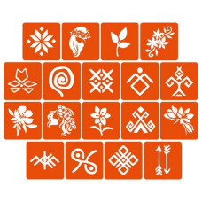 Набір трафаретів для біо-тату "Мавка" Mavka_5x5_18_1 (Mavka_5x5_18_1)