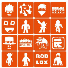Набір трафаретів для біо-тату "Roblox" Roblox_simple-16 (Roblox_simple-16)