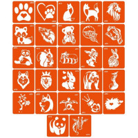 Набір трафаретів для біо-тату "A - тварини" a_simple_5x5_27_1 (a_simple_5x5_27_1)