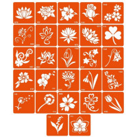 Набір трафаретів для біо-тату "F - квіти" f_simple_5x5_27_1 (f_simple_5x5_27_1)