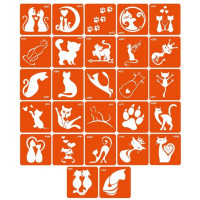 Набір трафаретів для біо-тату "K - котики" k_simple_5x5_27_1 (k_simple_5x5_27_1)