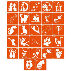 Набір трафаретів для біо-тату "K - котики" k_simple_5x5_27_1 (k_simple_5x5_27_1)