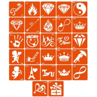 Набір трафаретів для біо-тату "Q - різне" q_simple_5x5_27_1 (q_simple_5x5_27_1)