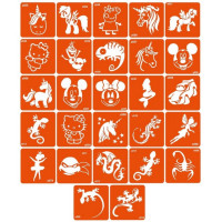 Набір трафаретів для біо-тату "Z+V - мультики, ящірки" z-v_simple_5x5_27_1 (z-v_simple_5x5_27_1)