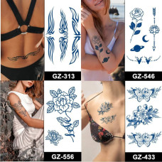 Набір із 4 довготривалих тату "Візерунки" SPX-set-middle-03, 18 х 11 см (SPX-set-middle-03)