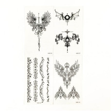 Набір тимчасових тату "Готика" black-tattoo-mini-set-gotic із 4 чорних по 9,5 х 5,5 см              (black-tattoo-mini-set-got)