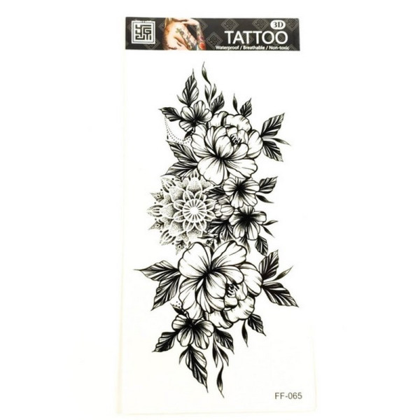 Тимчасове тату "Квіти" FF-065 розмір 19 х 9 см (FF-065)