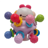 Дитяче брязкальце "НЛО" 689 рухомі деталі, на присосці Рожевий (689(Pink))