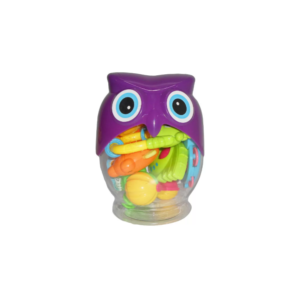 Детский набор погремушек Совушка 351-6 в колбе  Фиолетовый