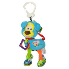 Детская подвеска на коляску собачка H168096-4A плюшевая Голубая