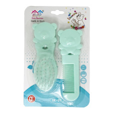 Набір дитячий гребінець і щітка "Ведмедик" MGZ-0711(Turquoise) бірюзовий (MGZ-0711(Turquoise))