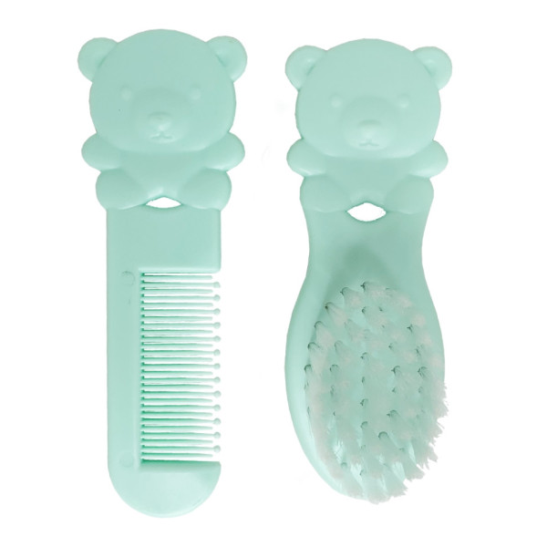 Набір дитячий гребінець і щітка "Ведмедик" MGZ-0711(Turquoise) бірюзовий (MGZ-0711(Turquoise))