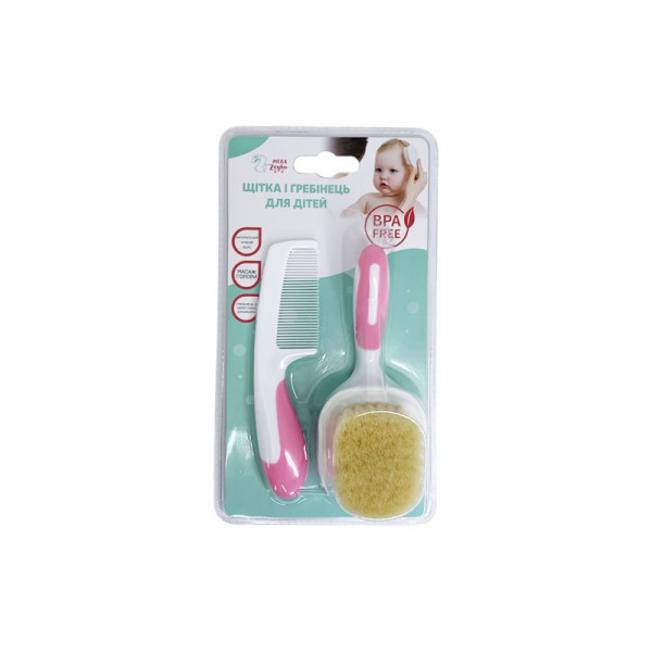 Набір гребінець і щітка з натурального ворсу MGZ-0725(Pink) (MGZ-0725(Pink))